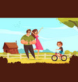 cycling family background vector image