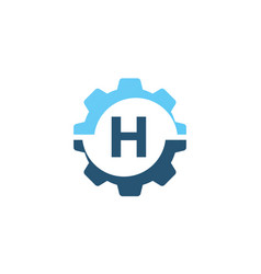 Gear solution logo initial h Royalty Free Vector Image