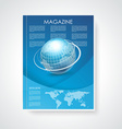 magazine or brochure cover with world map vector image