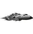monochromatic of burning airplane vector image vector image