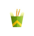 noodles in a box colored cartoon fast food vector image vector image