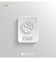 passport icon - white app button vector image vector image