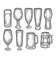 sketch of beer mug or jug cup or goblet tankard vector image