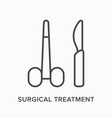 surgical treatment flat line icon outline vector image