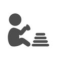 baby plays with pyramid pictograph flat icon vector image vector image