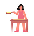 culinary people pancakes composition vector image vector image