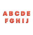 realistic red gold metallic foil balloons alphabet vector image vector image