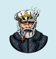 sea captain marine old sailor with pipe vector image vector image