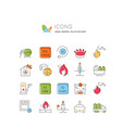 set line icons gas industry vector image