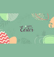 happy easter trendy easter design with drawn vector image