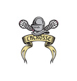 knight armor lacrosse stick woodcut vector image