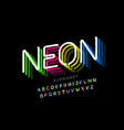 neon light style font vector image vector image