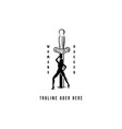 sexy woman silhouette with dagger stiletto vector image vector image