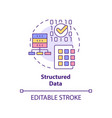 structured data concept icon vector image vector image