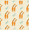 seamless pattern with cute giraffes listening vector image vector image