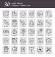 camping and hiking hand drawn icons set vector image