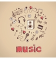 sketch of music elements vector image vector image