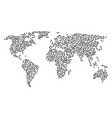 world map pattern of intellect gear icons vector image
