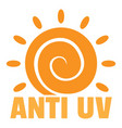 anti uv sun logo flat style vector image