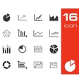 black diagram icons set on white background vector image
