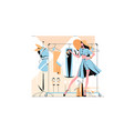 stylish woman in boutique vector image vector image