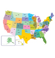 colorful usa map with states and capital citie vector image