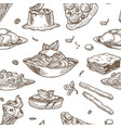 italian cuisine sketch seamless pattern vector image vector image