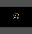 monogram signature letter rh logotype vector image