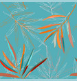 orange yellow and green leaves palm trees vector image