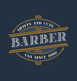 vintage barbershop logo design vector image
