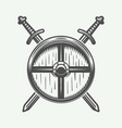 vintage vikings logo emblem badge in retro style vector image vector image