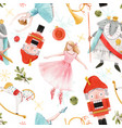 watercolor christmas winter nutcracker vector image