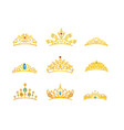 beautiful tiara gold with different size and model vector image