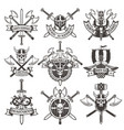 viking logos set in vintage style vector image