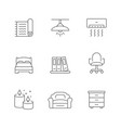 set line icons home decor vector image