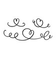 squiggle and swirl line with a heart hand drawn vector image