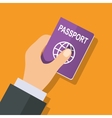 passport in hand vector image vector image