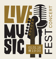 poster for live music festival with guitar and mic vector image