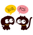 hungry cartoon pets a cat and dog vector image