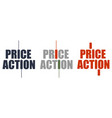 price action typography emblem with japanese vector image
