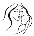 Baby And Mother Outline Royalty Free Vector Image