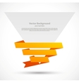 origami design of banner with red tapes vector image vector image