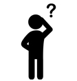 man with question mark flat icon pictograph vector image vector image
