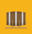 flat wooden barrel icon vector image