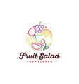 logo a fruit salad concept in healthy food vector image