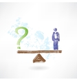 man and question grunge icon vector image vector image