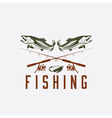 vintage fishing design template vector image vector image