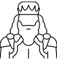 king fairy tale line icon vector image vector image
