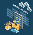 isometric crypto technology composition vector image vector image