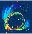 multicolored round abstract element on dark backgr vector image vector image